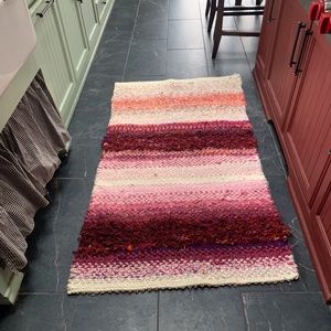 Large Mixed Fiber Hand Woven Knit Plush Rug